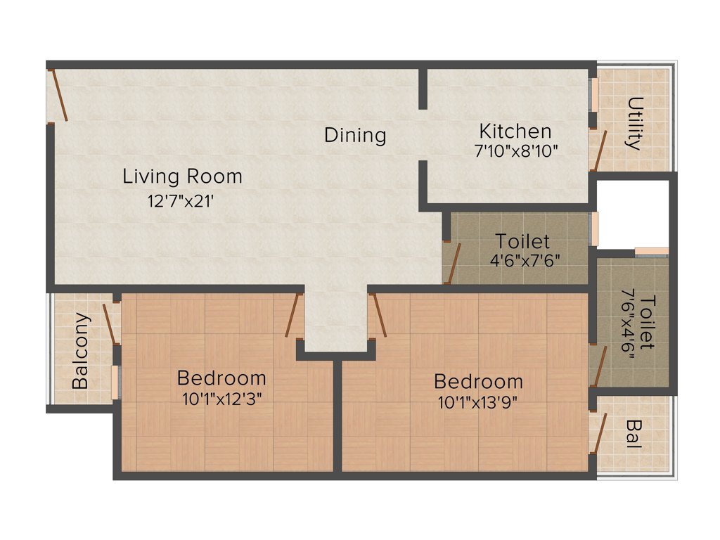 Vmaks Heights (2BHK+2T (1,056 sq ft) 1056 sq ft)