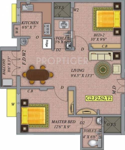 Marutham Marutham Spring (2BHK+2T (750 sq ft) 750 sq ft)