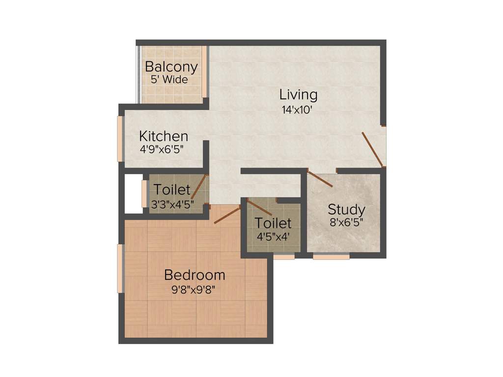 Plaza Pristine Acres Phase 2 (1BHK+1T (570 sq ft) 570 sq ft)