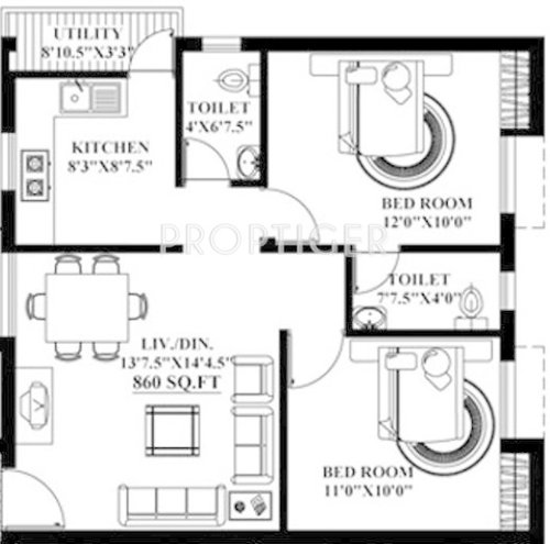 Aswin Madona (2BHK+2T (860 sq ft) 860 sq ft)