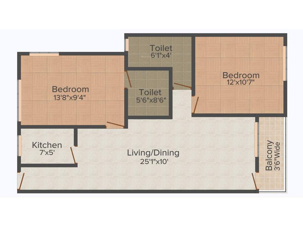 VAC Residency (2BHK+2T (919 sq ft) 919 sq ft)