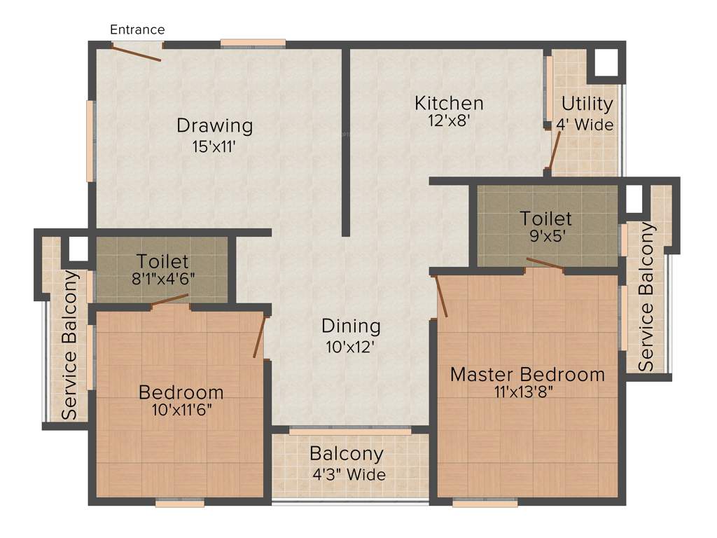 Lanco Domina Condominiums (2BHK+2T (1,270 sq ft) 1270 sq ft)