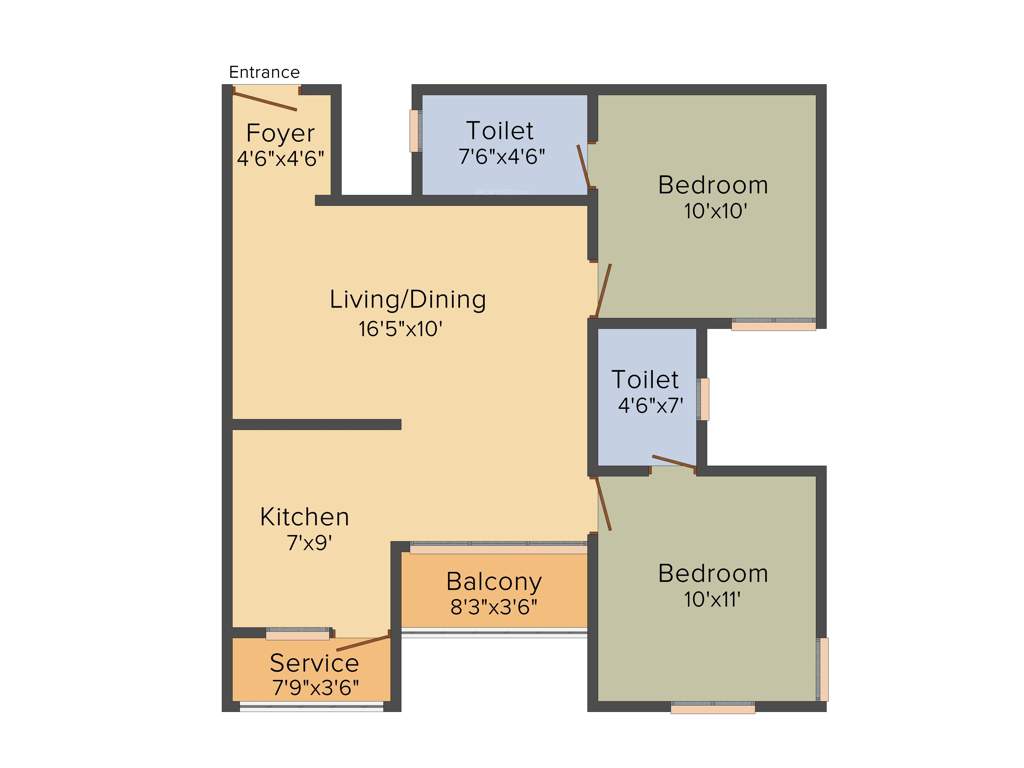 Optima Upgrade (2BHK+2T (915 sq ft) 915 sq ft)
