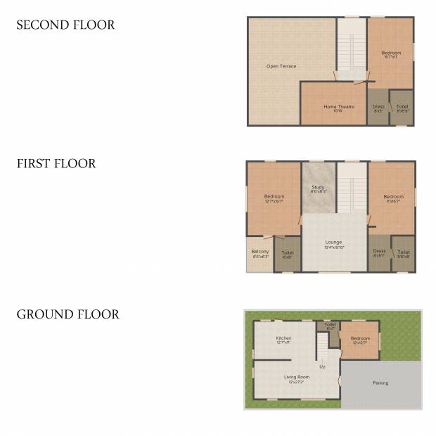 Kribh Westend Villas (4BHK+4T (2,840 sq ft)   Study Room 2840 sq ft)