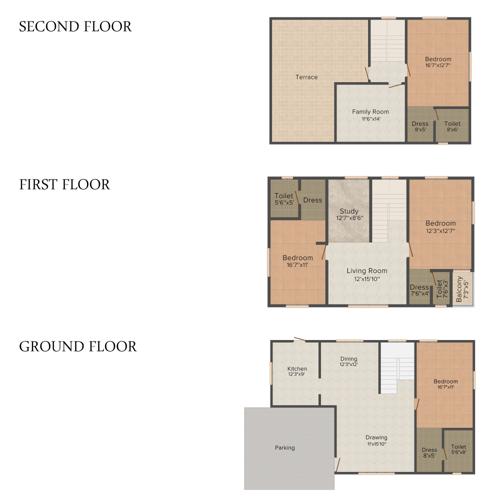 Kribh Westend Villas (4BHK+4T (2,871 sq ft)   Study Room 2871 sq ft)