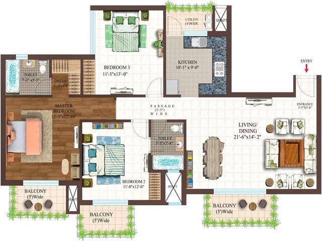Ace Golfshire (3BHK+3T (1,675 sq ft) 1675 sq ft)