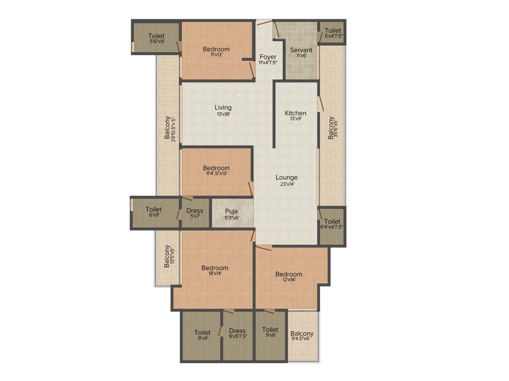 Sunshine Sunshine Helios (4BHK+5T (2,850 sq ft)   Servant Room 2850 sq ft)