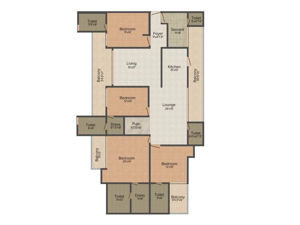 Sunshine Sunshine Helios (4BHK+5T (3,200 sq ft)   Servant Room 3200 sq ft)