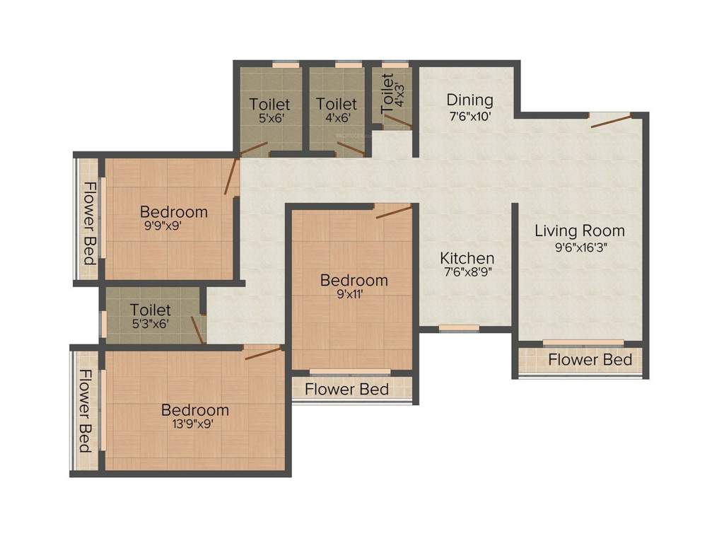 Ashapura Asha Palms (3BHK+3T (1,215 sq ft) 1215 sq ft)