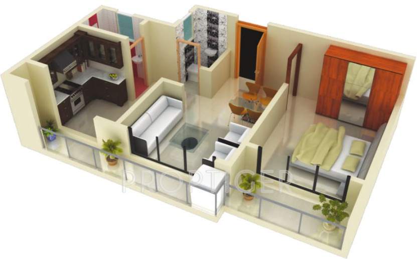 Aims Sea View (1BHK+1T (589 sq ft) 589 sq ft)