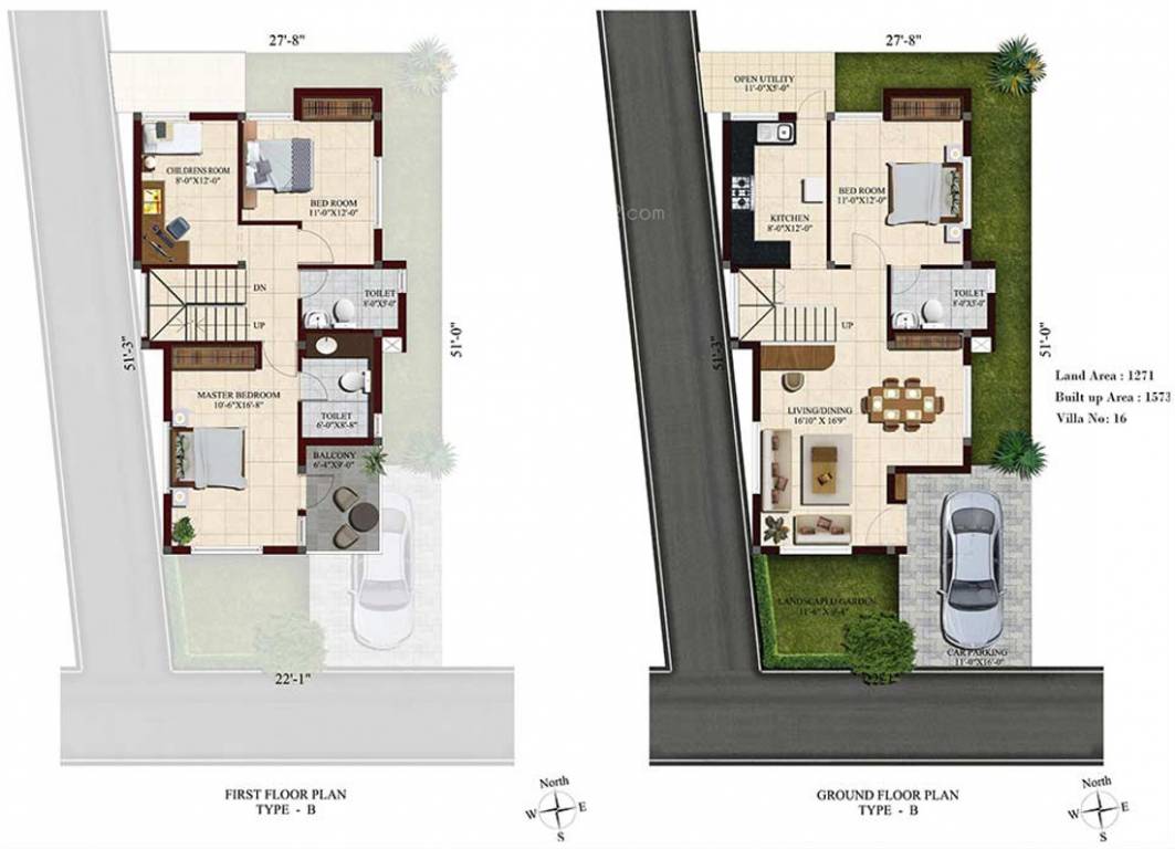 Casagrand Urbano Phase 2 (3BHK+3T (1,573 sq ft) 1573 sq ft)