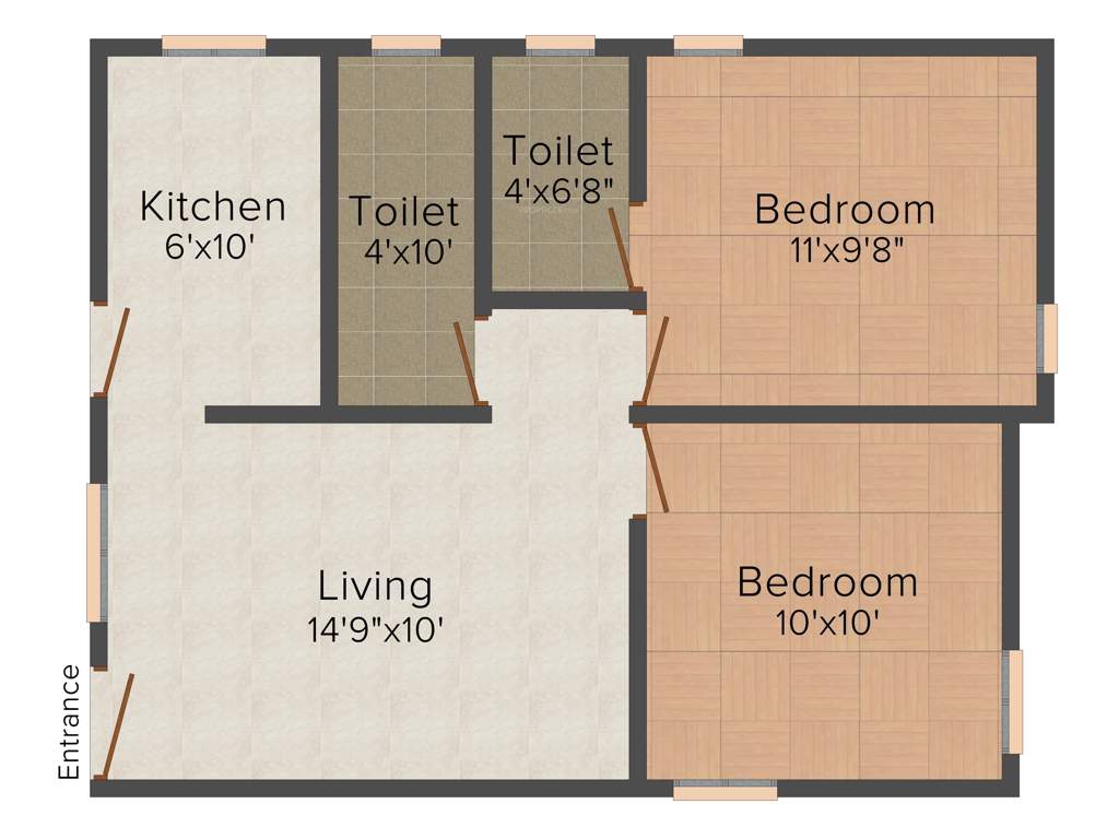 UM Grandeur (2BHK+2T (714 sq ft) 714 sq ft)