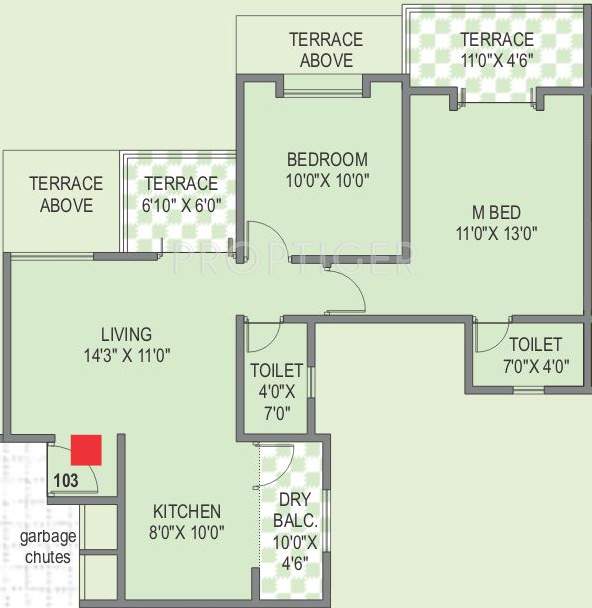 Sree Aspiria (2BHK+2T (974 sq ft) 974 sq ft)