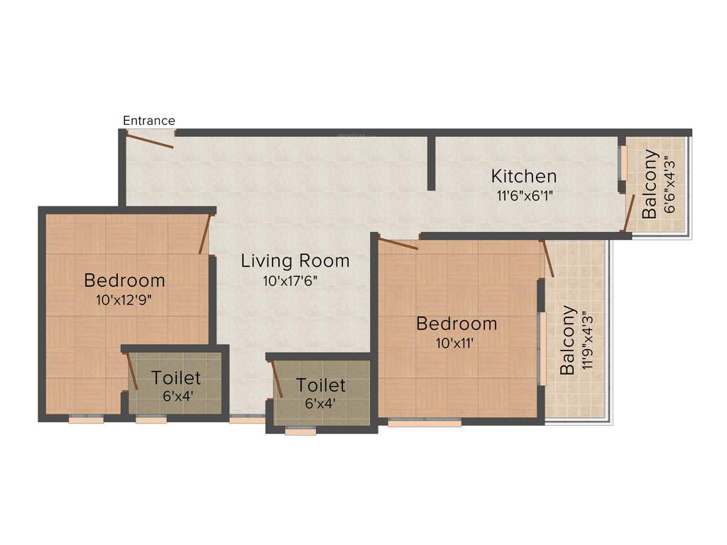 Mahaveer Helios (2BHK+2T (839 sq ft) 839 sq ft)