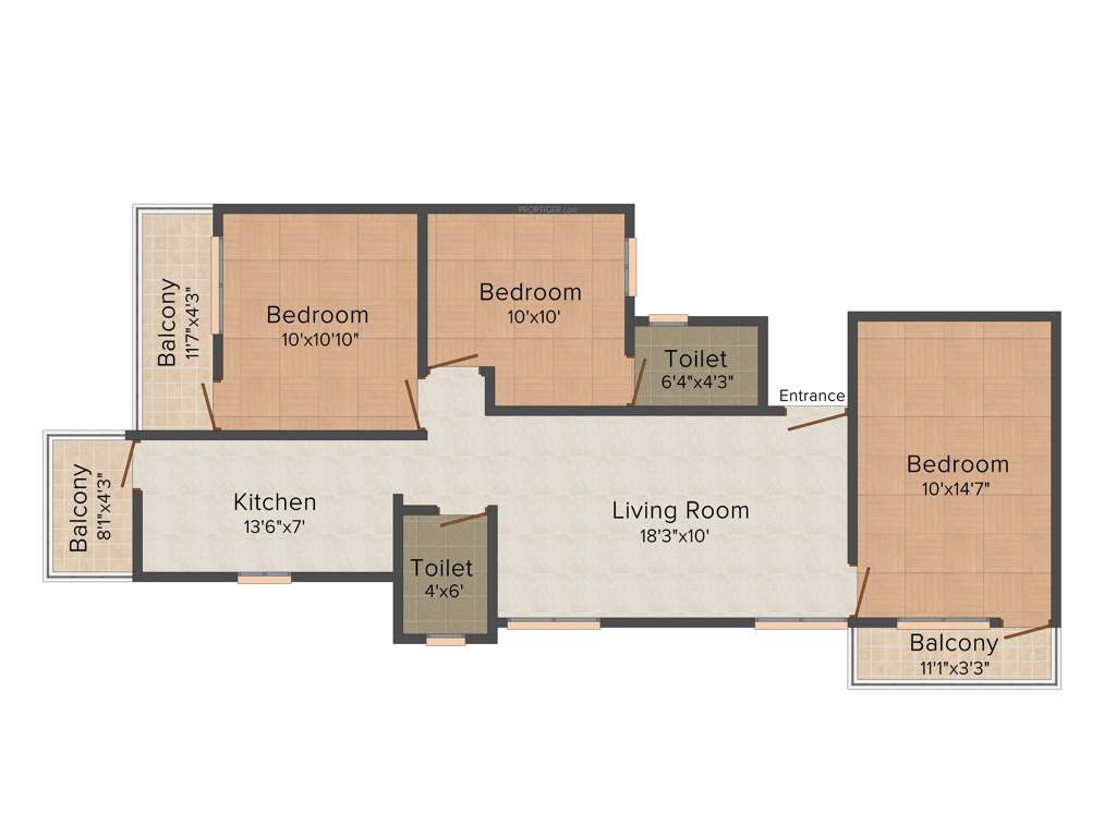 Mahaveer Helios (3BHK+2T (1,162 sq ft) 1162 sq ft)