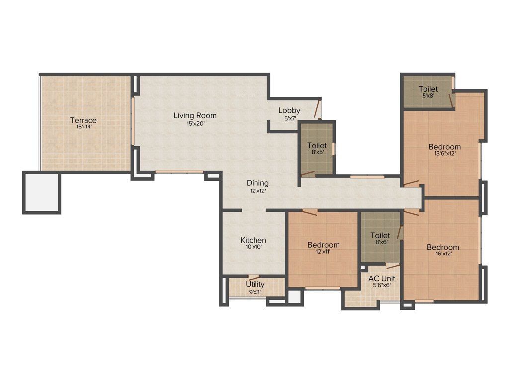 Guardian Celine (3BHK+3T (1,967 sq ft) 1967 sq ft)