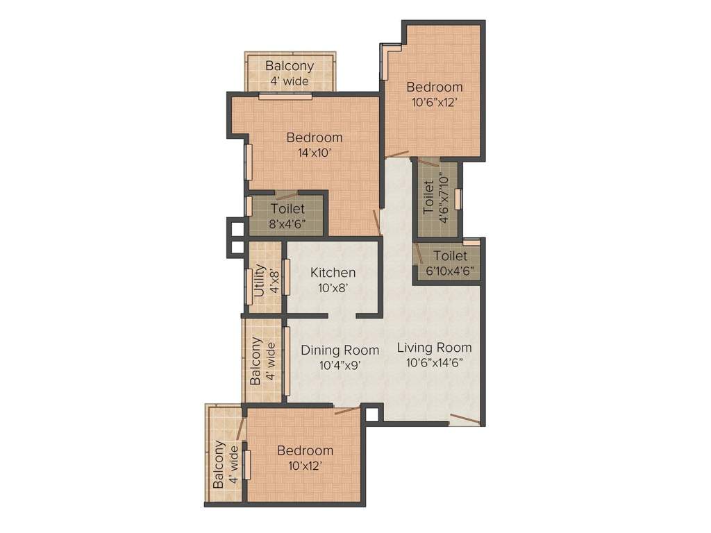 Ruby Grand (3BHK+2T (1,440 sq ft) 1440 sq ft)