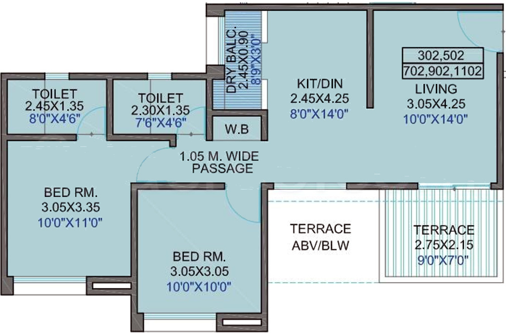 Guardian Lake Shire (2BHK+2T (882 sq ft) 882 sq ft)