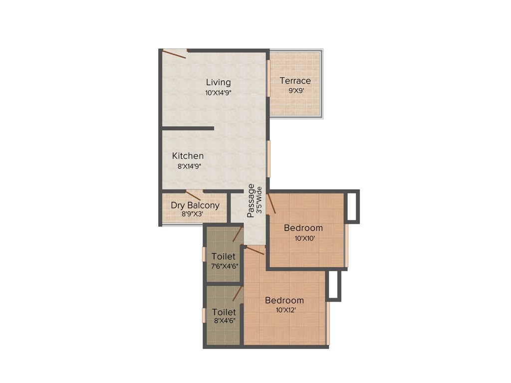 Guardian Lake Shire (2BHK+2T (942 sq ft) 942 sq ft)