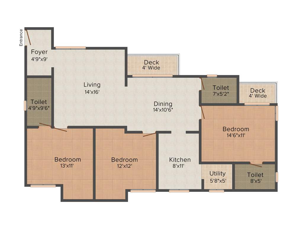 CICC Cool Waters (3BHK+3T (1,527 sq ft) 1527 sq ft)