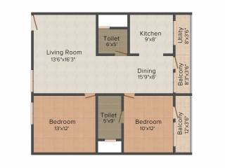 SV Alphyne (2BHK+2T (1,185 sq ft) 1185 sq ft)