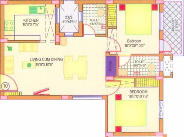 KSR Icon (2BHK+2T (801 sq ft) 801 sq ft)