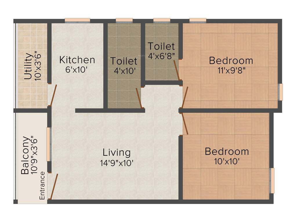 UM Grandeur (2BHK+2T (812 sq ft) 812 sq ft)