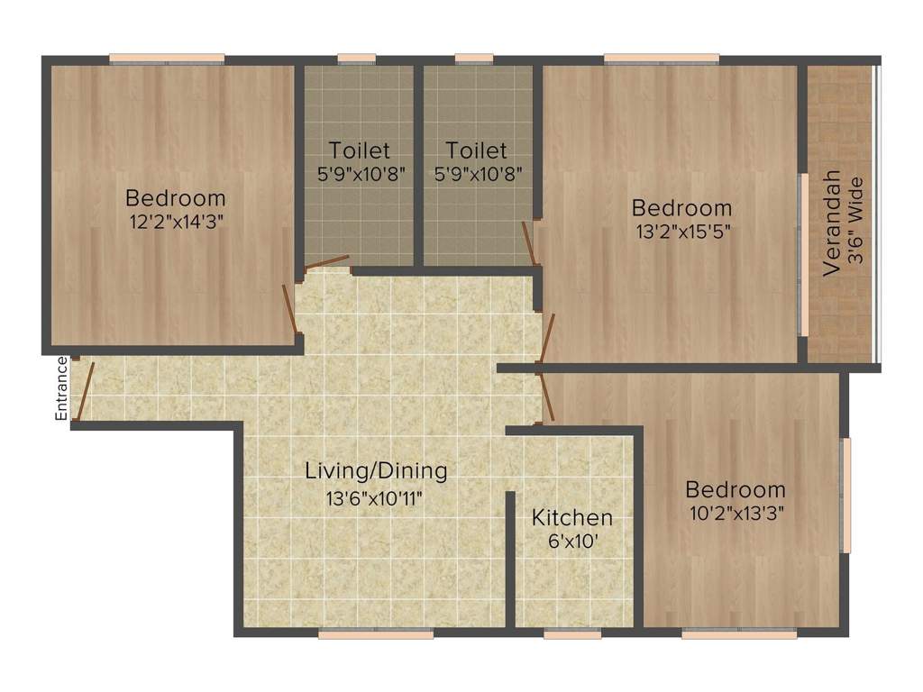 Unique Pearl (3BHK+2T (1,250 sq ft) 1250 sq ft)