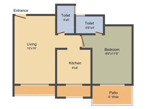 Laxmi Kailash Garden (1BHK+1T (741 sq ft) 741 sq ft)