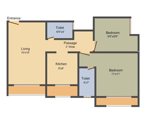 Laxmi Kailash Garden (2BHK+2T (935 sq ft) 935 sq ft)