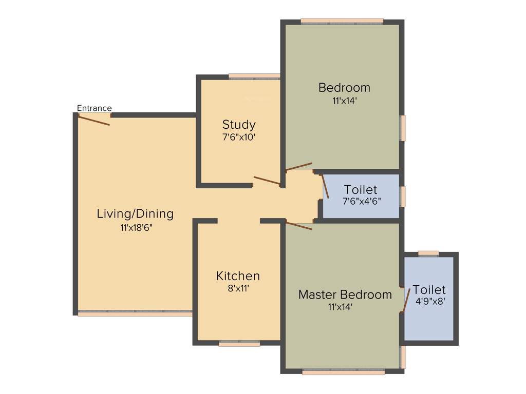DLH Udaka Heights (2BHK+2T (1,336 sq ft)   Study Room 1336 sq ft)