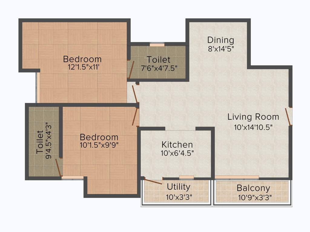 India Sai Anugraha (2BHK+2T (1,027 sq ft) 1027 sq ft)