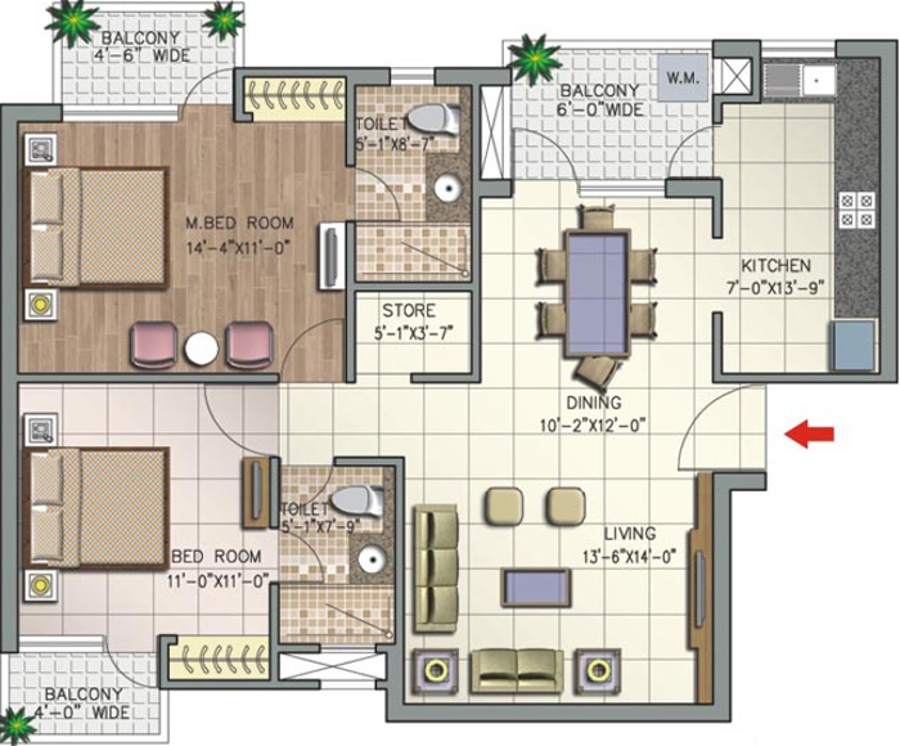1155 sq ft 2 BHK 2T Apartment for Sale in NK Sharma Group Savitry Greens VIP Rd Zirakpur