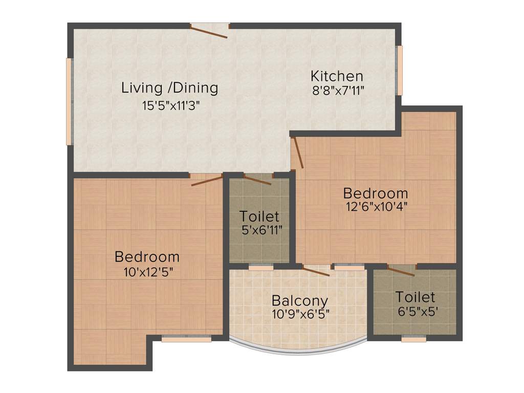 Trehan Royal Court (2BHK+2T (965 sq ft) 965 sq ft)