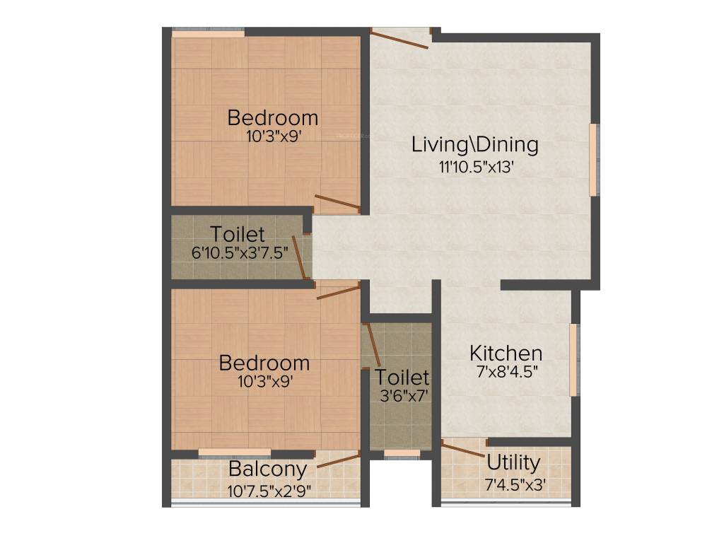 Oyester Laurels (2BHK+2T (768 sq ft) 768 sq ft)