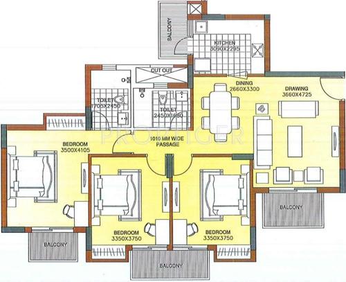 ATS Dolce (3BHK+2T (1,500 sq ft) 1500 sq ft) ATS Dolce (3BHK+2T (1,500 sq ft) 1500 sq ft)