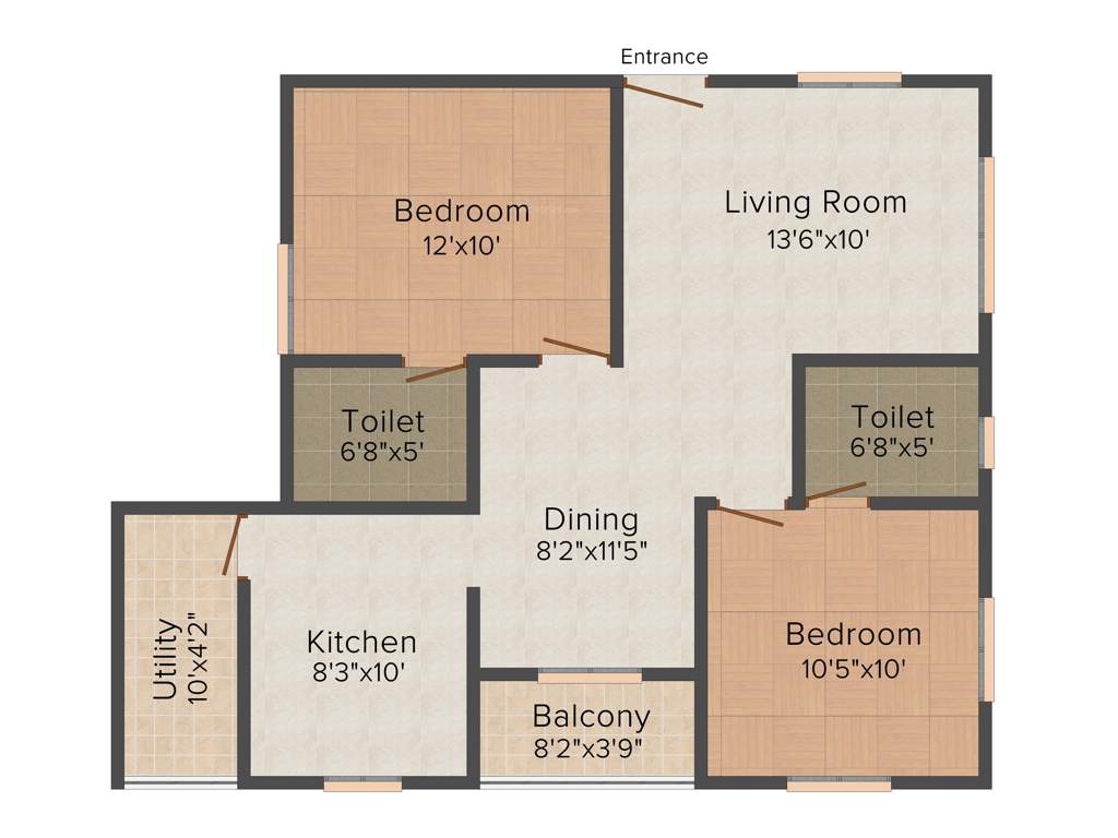 Sagas Coral Springs (2BHK+2T (1,032 sq ft) 1032 sq ft)