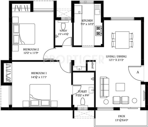 Atikramya Aurum (2BHK+2T (996 sq ft) 996 sq ft)