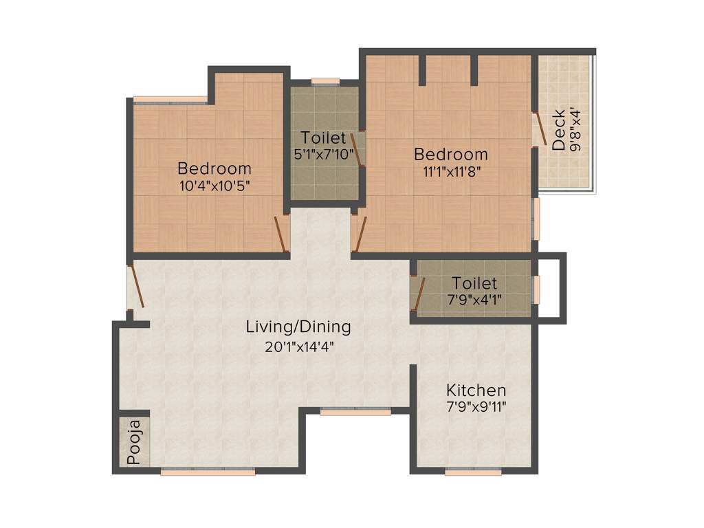 Atikramya Aurum (2BHK+2T (1,046 sq ft) 1046 sq ft)