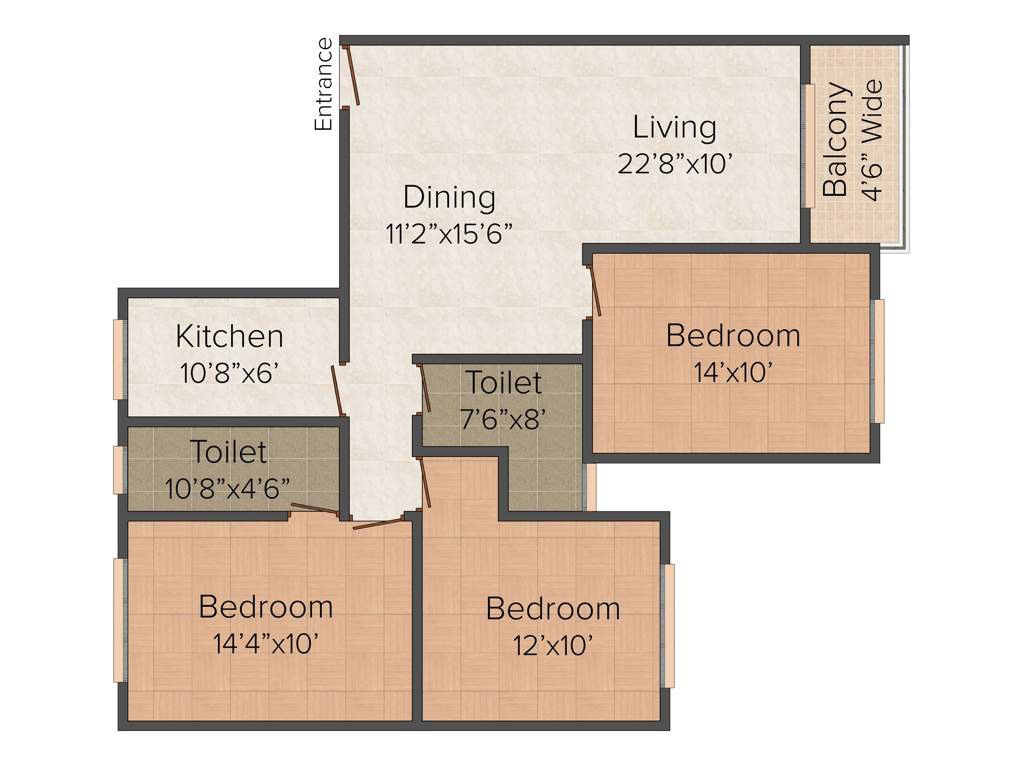 Jain Dream Palazzo (3BHK+2T (1,400 sq ft) 1400 sq ft)