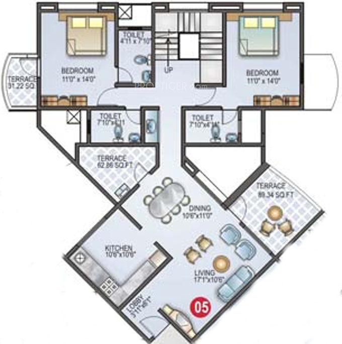 Kunal Crimson (4BHK+6T (2,772 sq ft) 2772 sq ft)