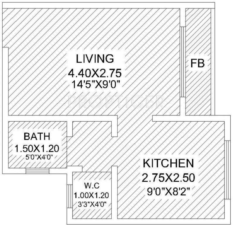 Qualcon Green Meadows (1BHK+1T (405 sq ft) 405 sq ft)