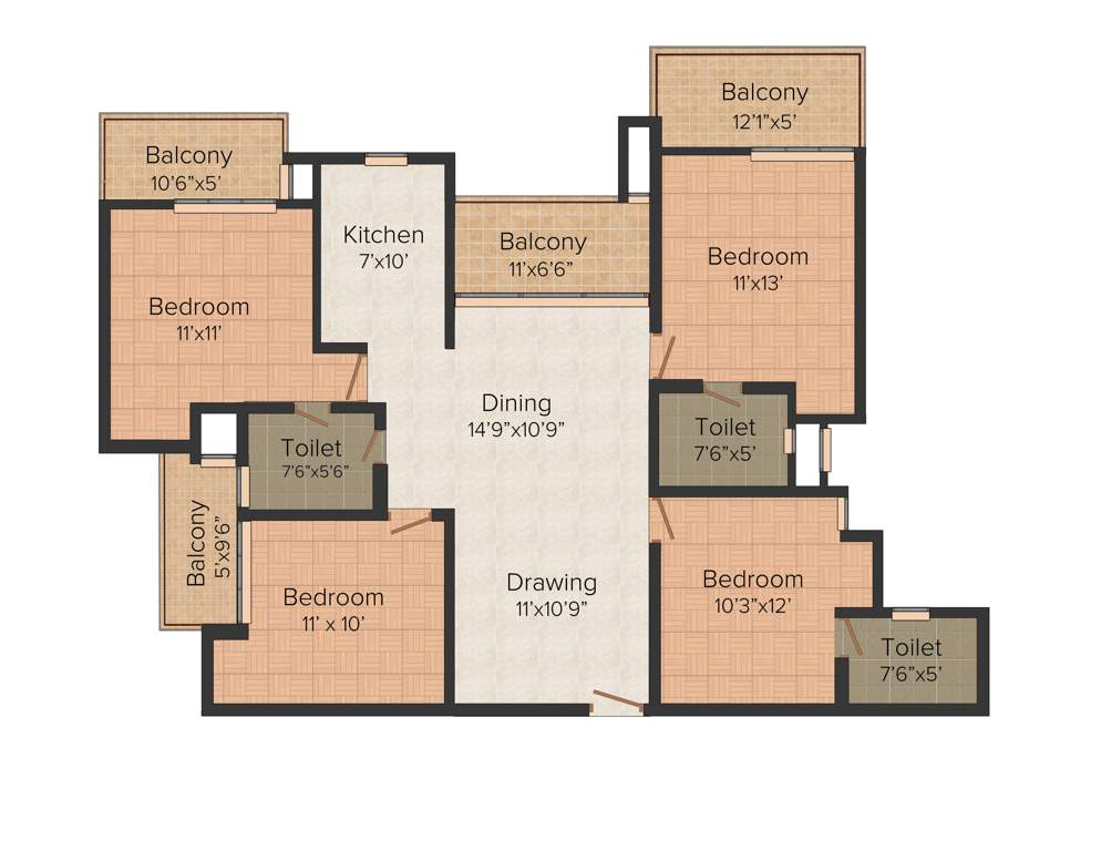 Ace Platinum Zeta 1 (4BHK+3T (1,950 sq ft) 1950 sq ft)