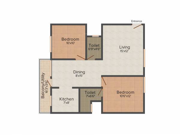 Pruthvi Verna (2BHK+2T (1,015 sq ft) 1015 sq ft)