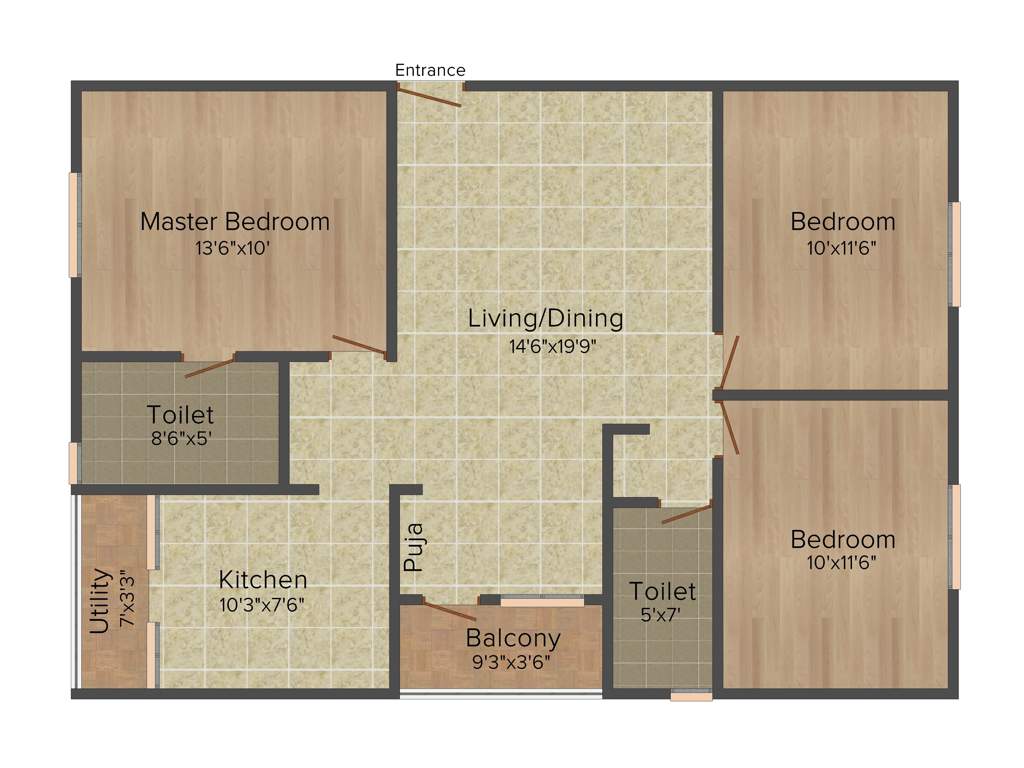 Sare Dewy Terraces (3BHK+2T (1,275 sq ft) + Pooja Room 1275 sq ft)