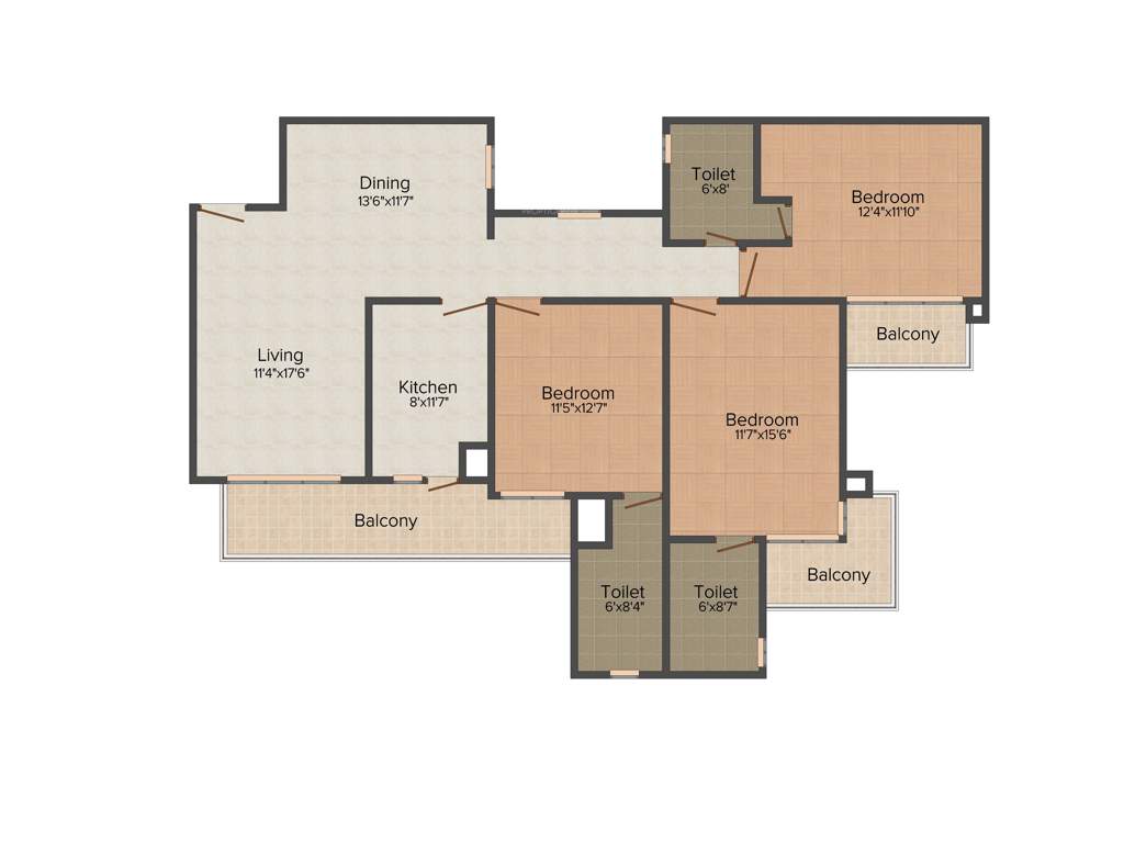 Bestech Park View Residences (3BHK+3T (1,830 sq ft) 1830 sq ft)