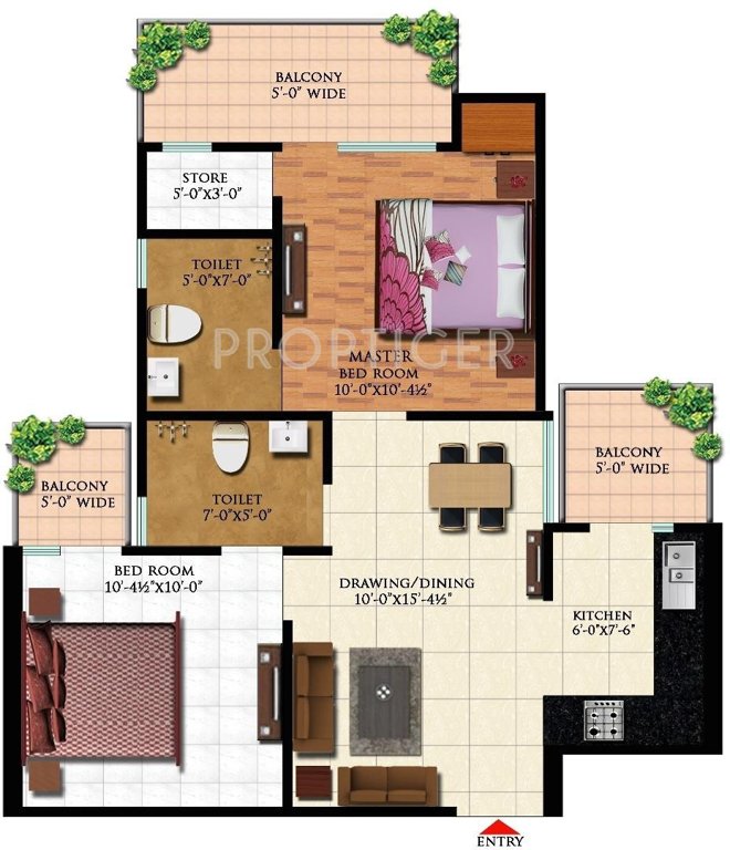 Ganesh Opulence Woods (2BHK+2T (955 sq ft) 955 sq ft)