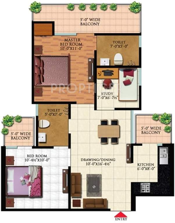 Ganesh Opulence Woods (2BHK+2T (1,095 sq ft) 1095 sq ft)