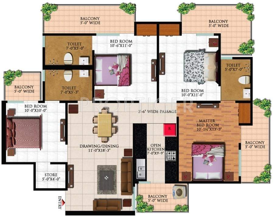 Ganesh Opulence Woods (4BHK+3T (1,835 sq ft) 1835 sq ft)