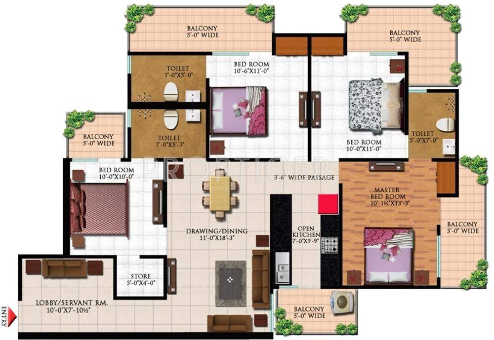 Ganesh Opulence Woods (4BHK+3T (1,935 sq ft)   Servant Room 1935 sq ft)